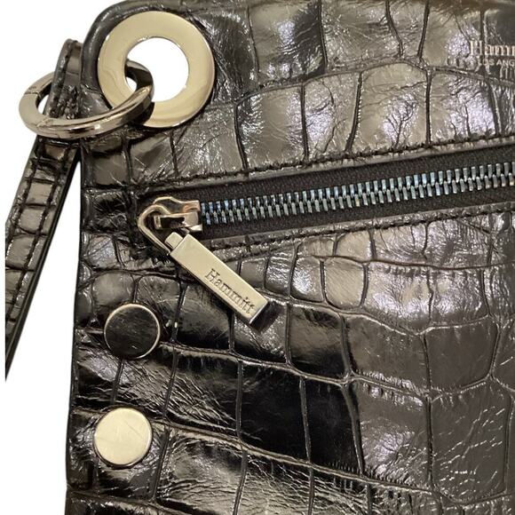 Hammitt Nash Small 2 Crossbody Wristlet Painted Rattle Snake Black Leather Bag - Picture 6 of 12